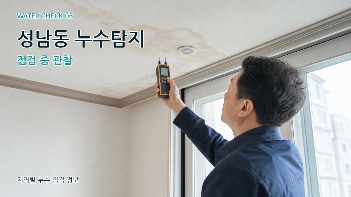 성남동 천장누수 누수탐지 이미지