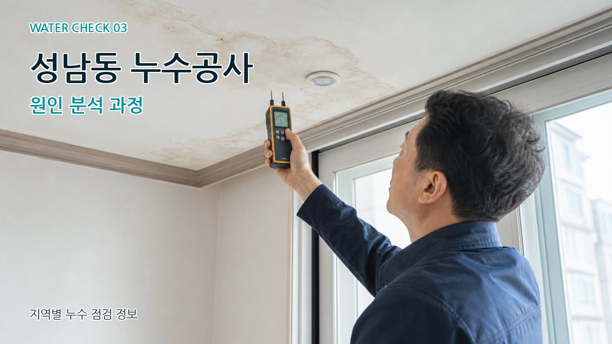 성남동 천장누수 누수탐지 이미지