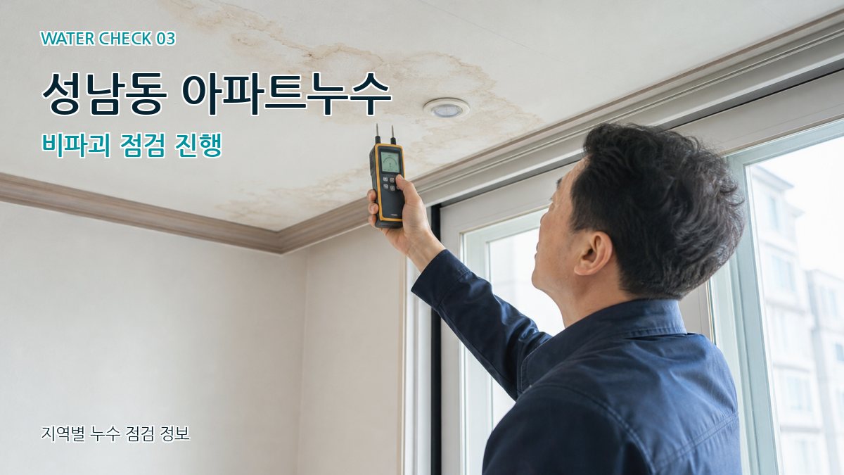 성남동 천장누수 누수탐지 이미지